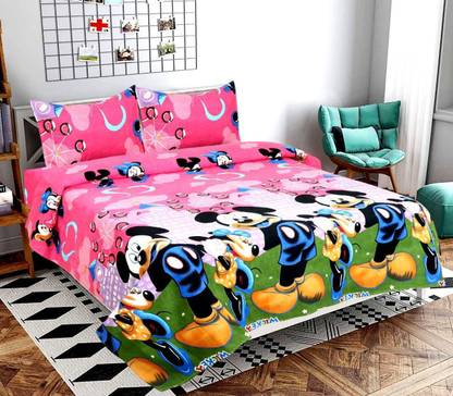 Upking Textiles 140 TC Polycotton Double 3D Printed Flat Bedsheet