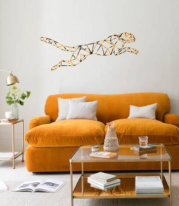 ColorsGraphics 91 cm Abstract Digital Tiger Jump Design Self Adhesive Sticker