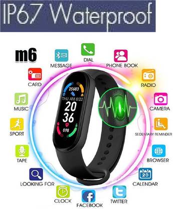 Bymaya LM233/ (M6) ULTRA FITNESS TRACKER STEP COUNT SMART BAND BLACK(PACK OF 1)