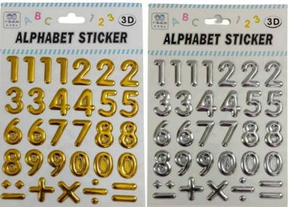 S Mark 2.54 cm 123 Sticker For Color Learning Educational For Kids (Random Color) (1pcs) Reusable Sticker
