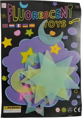 S Mark 12.7 cm Plastic Star And Moon (1) Reusable Sticker