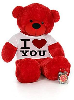Hug 'n' Feel SOFT TOYS Soft Toys Big Teddy Bear Wearing Happy Valentine Day T-Shirt 6 ft  - 72 inch