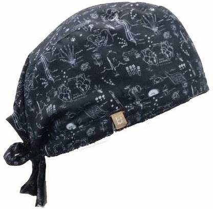 febris Bony Anatomy Spark Scrub Cap Surgical Head Cap