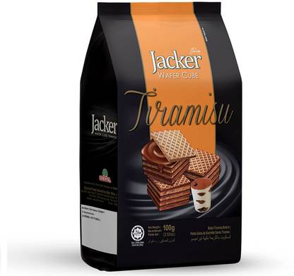 Jacker Wafer Cube Pack in Tiramisu Flavor 100g, (Pack of 1) Wafers