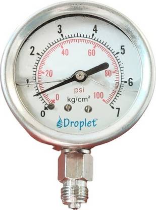 Droplet Water Pressure Gauge from 0-7 kg/cm2 Mounting Type: Bottom Connection Watermeter