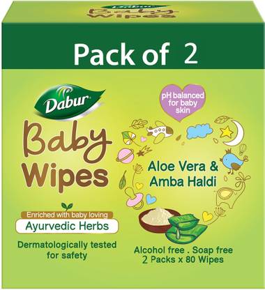 Dabur Baby Wipes with Moisture Lock Cap |Contains Aloevera| No Parabens & Phthalates
