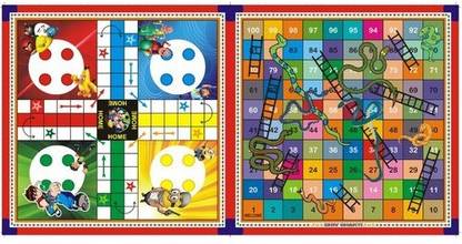 HHS SPORTS Double sided Ludo & Snake-Ladder Board Game |Wooden Board| Strategy & War Board Game