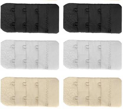 WWINKS Bra Hook extenders or Extention Without Elastic 2 Hooks Multi Pack of 6 Hook Extender