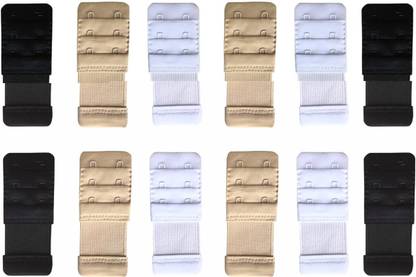 WWINKS Bra Hook extenders or Extention With Elastic 2 Hooks Multi Pack of 12 Hook Extender