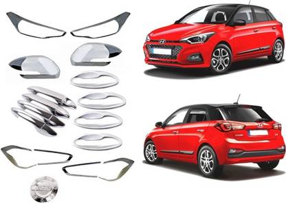 paxauto Exterior Chrome Accessories Combo Kit For I20 Elite (2018-Present) Set of 14Pcs Chrome Hyundai I20 Elite Front Garnish