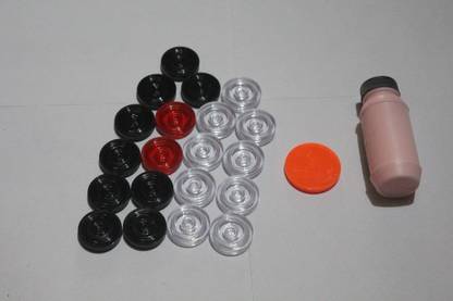 Hyper crystal coins set of 20, with 1 striker and powder Board Game Carrom Pawns
