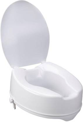 veayva RAISED TOILET SEAT 4 INCH WITH LID |COMMODE SEAT ELEVATOR 4 INCH WITH LID Commode Shower Chair