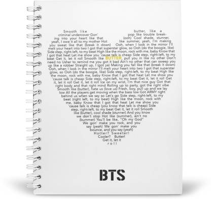 PurpleBees BTS Butter Lyrics Special A5 Diary Unruled 160 Pages