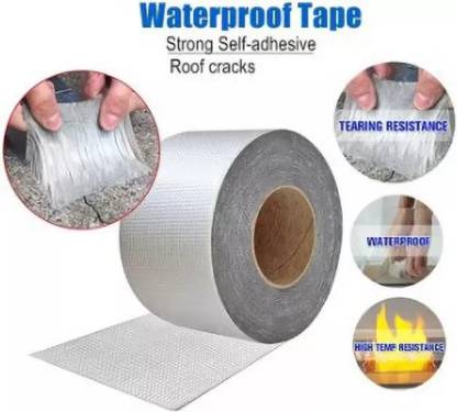 Gorofy Aluminium Foil Waterproof Tape Butyl Tape Waterproof Foil Tape Suitable 5 cm Foam Tape