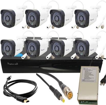 Alphaeye 5 MP 2560*1920 Resolution FHD 8 CH DVR/XVR, 5MP Outdoor Kit 3.6 mm Lens 8 Security Camera