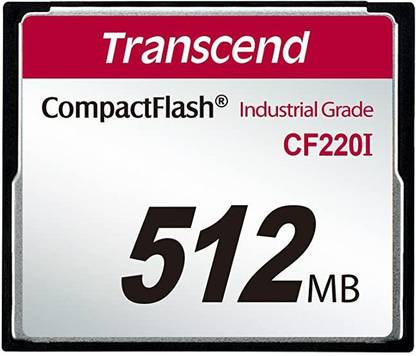 Transcend TS512MCF220I CF220I - TS512MCF220I 512 MB Compact Flash Class 10 56 MB/s  Memory Card Compatible with Camera, Computer, Gaming Console
