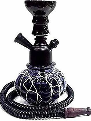 Sm impex Smoking Black Hookah Kharbooja Shape Glass Hookah ( 8 inch) 8 inch Iron Hookah