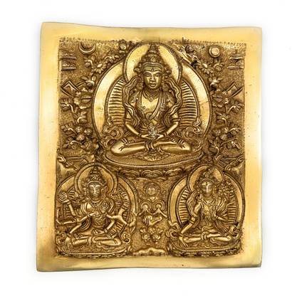 Bhunes Brass Tibetan Buddhist Deity Vasudhara Manjushri Statue Murti Decorative Showpiece  -  19 cm