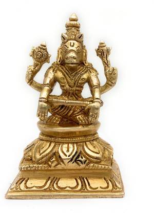 Bhunes Brass Varaha Swamy Idol Brass Avatar Yoga Varaha Murti Idol Decorative Showpiece  -  11 cm