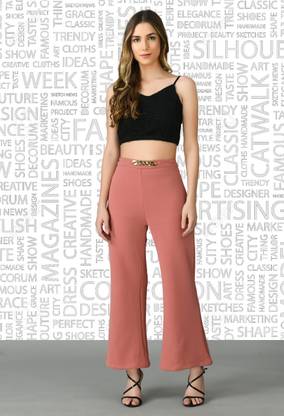 Regular Fit Women Pink Trousers