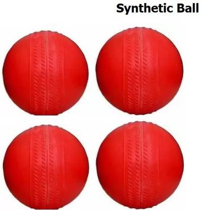 HHS SPORTS Soft Rubber Ball |cricket Synthetic ball Red (Pack of 4, Red) Cricket Synthetic Ball