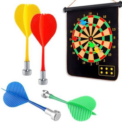 HHS SPORTS Magnetic Dart Board Set Dart Board with 4 Magnetic Darts 30 cm Dart Board