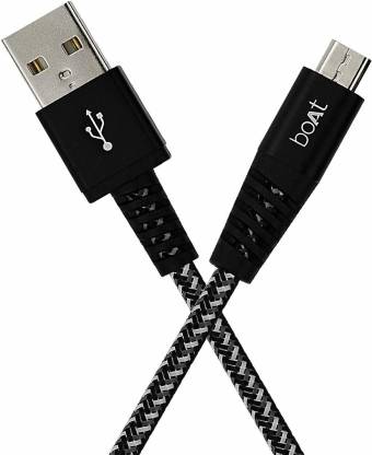 boAt Micro USB Cable 2 A 1.5 m Rugged V3  (Compatible with Laptop, Mobile, Tablet, Power Bank, Speaker, Computer, Black, White)