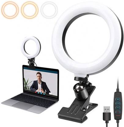 Eyuvaa 6" LED Ring Light for Laptop & Table with Clamp Clip Mount Lighting Kit 1 lx Camera LED Light