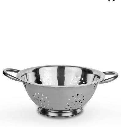 KEK STEEL Stainless Steel Colander, Strainer, Sieves 1500 Ml Dia - 20.5 Cm With Pudding Collapsible Colander