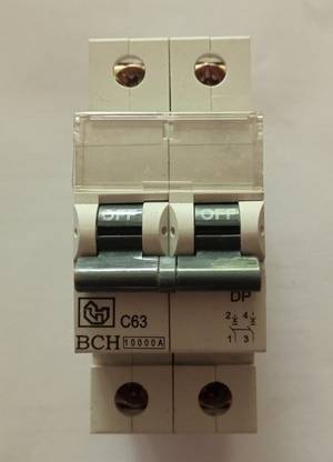 BcH MCB 63A Double Pole C Curve 10 KA BCH10DPC63 MCB