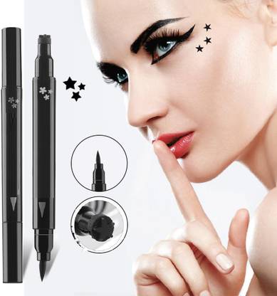 AGLEY 2 In 1 Eyeliner Stamp Pencil Black Waterproof Long-lasting Eye Liner Wing Stamps 5 ml