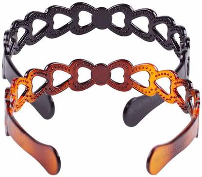 ASG Set of 2 Women Hard Plastic Headband Hair Hoop Headwear Hair Band Accessory Head Band