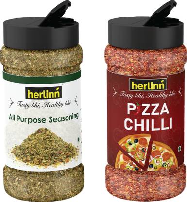 Herlinn seasoning combo|all purpose seasoning-70g|pizza chilli-50g|pack of 2