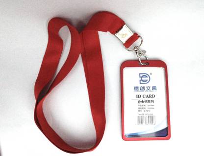 AbhaPrint Aluminum ID Badge Holder, Lanyard