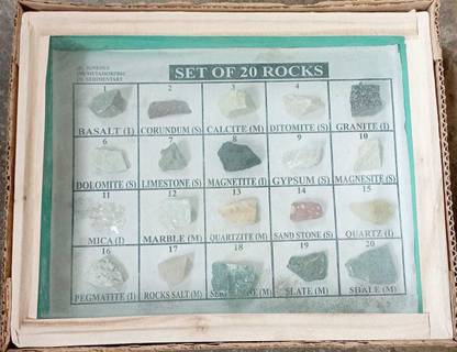 SEP SET OF 20 ROCKS[ IGNEOUS,METAMORPHIC SEDIMENTARY] SAMPLES SCIENCE PROJECT KIT