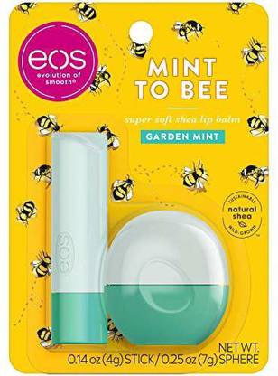 eos Super Soft Shea Lip Balm Stick & Sphere – Mint to Bee | Deeply Hydrates Natural