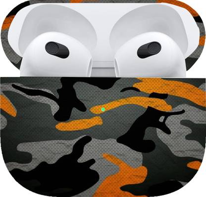 Mclaxa Camouflage Orange Skin For Apple Airbuds 3, Apple Airbuds 3 Type-1 Mobile Skin