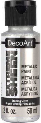 DecoArt Extreme Sheen Metallic Acrylic Paint - 59 ML (2 Oz)- Sterling Silver (07)