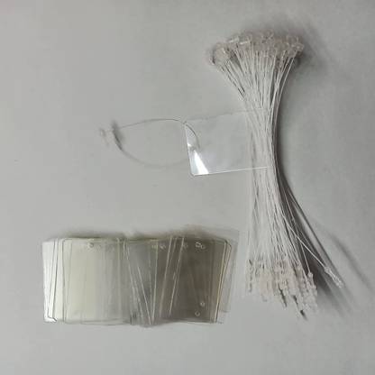 Sadar Shop PVC Tags with White Loop Pins Paper Label