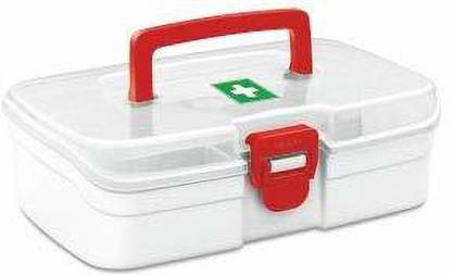 MILTON 1 Plastic Rectangular First Aid Box, 1 Piece, White, Small Pill Box