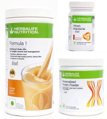 Herbalife Nutrition FORMULA1 ORANGE 500 G PROTIEN 200 G AFRESH ENERGY DRINK CINNAMON 50 G Protein Shake