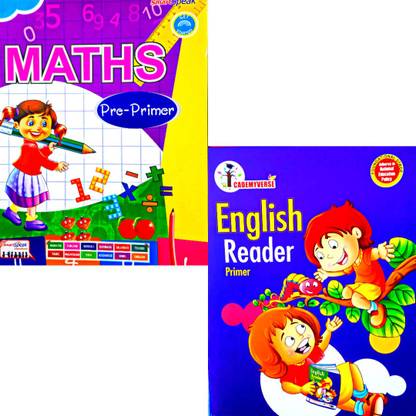 LKG, UKG Book Set For Kids. Set Of 2 Books. English Reader And Maths. Books Covers English Alphabets, Phonic Words, English Story, Basic English Grammar And Maths Counting 1- 100, Forward Backward Counting Writing Practice, Addition, Subtraction, Multiplication, Clock, Money, Patterns And Maths Activities For Kids