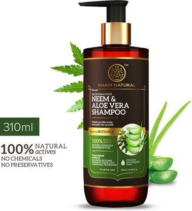 KHADI NATURAL Neem & Aloevera Hair Shampoo - POWERED BOTANICS | Nourish Hair
