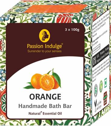 Passion Indulge Handmade Natural Soap - Orange (Pack of 3)