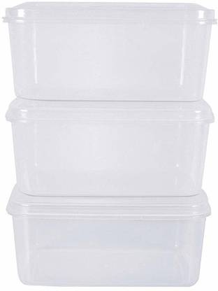 BLDM Clear Plastic Storage Use Boxes (Transparent, 22 x 28.5 x 14 cm)- Pack of 3 Storage Box