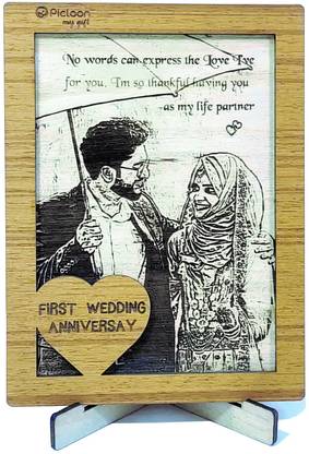 Picloon Photo Carved Wooden Standee Frame (15 x 11cm)