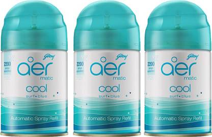 Godrej COOL BREEZE, PACK OF 3 Refill AER MATIC COOL SURF BLUE