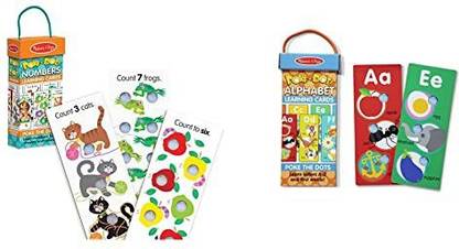 MELISSA & DOUG Poke-A-Dot Jumbo Number Learning Cards & Poke-A-Dot Jumbo Alphabet Learning Card