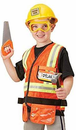 MELISSA & DOUG Construction Worker Role Play Costume Dress-Up Set (6 pcs)