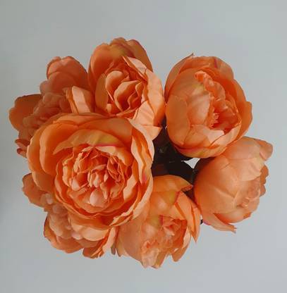megha flower Orange Peony Artificial Flower